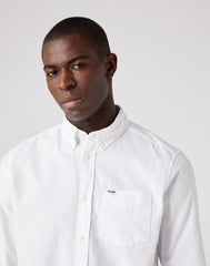 WRANGLER LS 1 PKT BUTTON DOWN SHIRT MĘSKA KOSZULA MATERIAŁOWA WHITE W5B1BM989 112323745