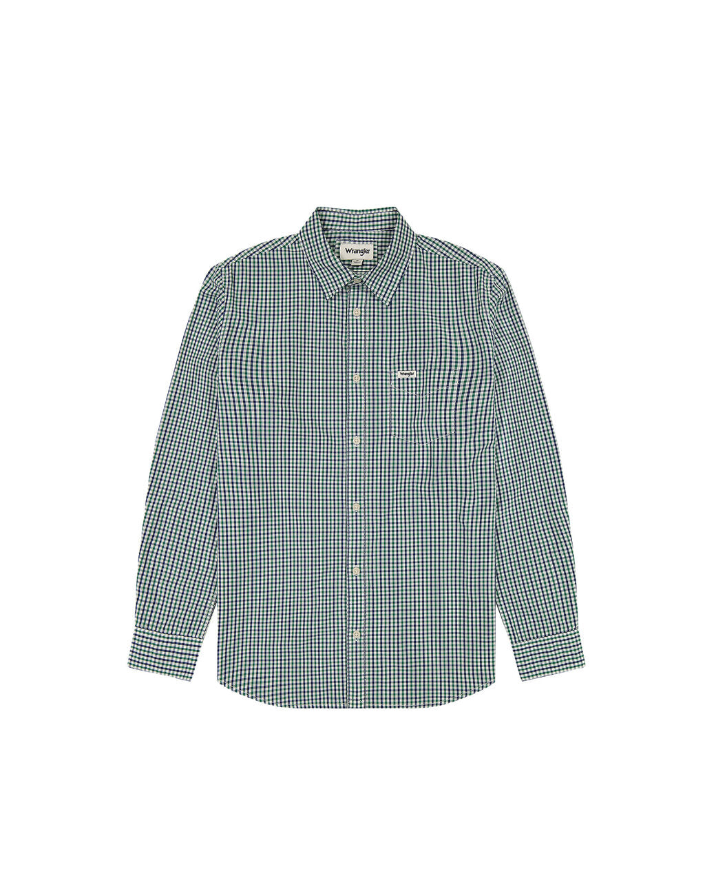 WRANGLER LS 1 PKT SHIRT MĘSKA KOSZULA W KRATĘ GREEN NAVY 112350479 W5A9017096