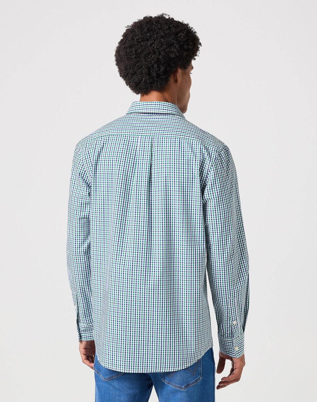 WRANGLER LS 1 PKT SHIRT MĘSKA KOSZULA W KRATĘ GREEN NAVY 112350479 W5A9017096