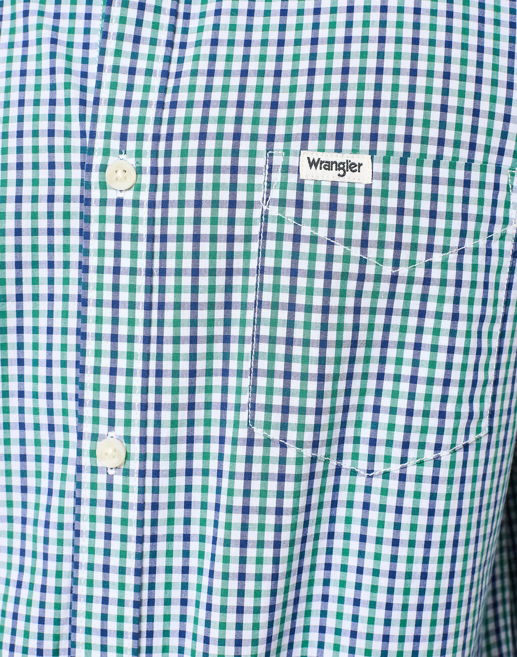 WRANGLER LS 1 PKT SHIRT MĘSKA KOSZULA W KRATĘ GREEN NAVY 112350479 W5A9017096