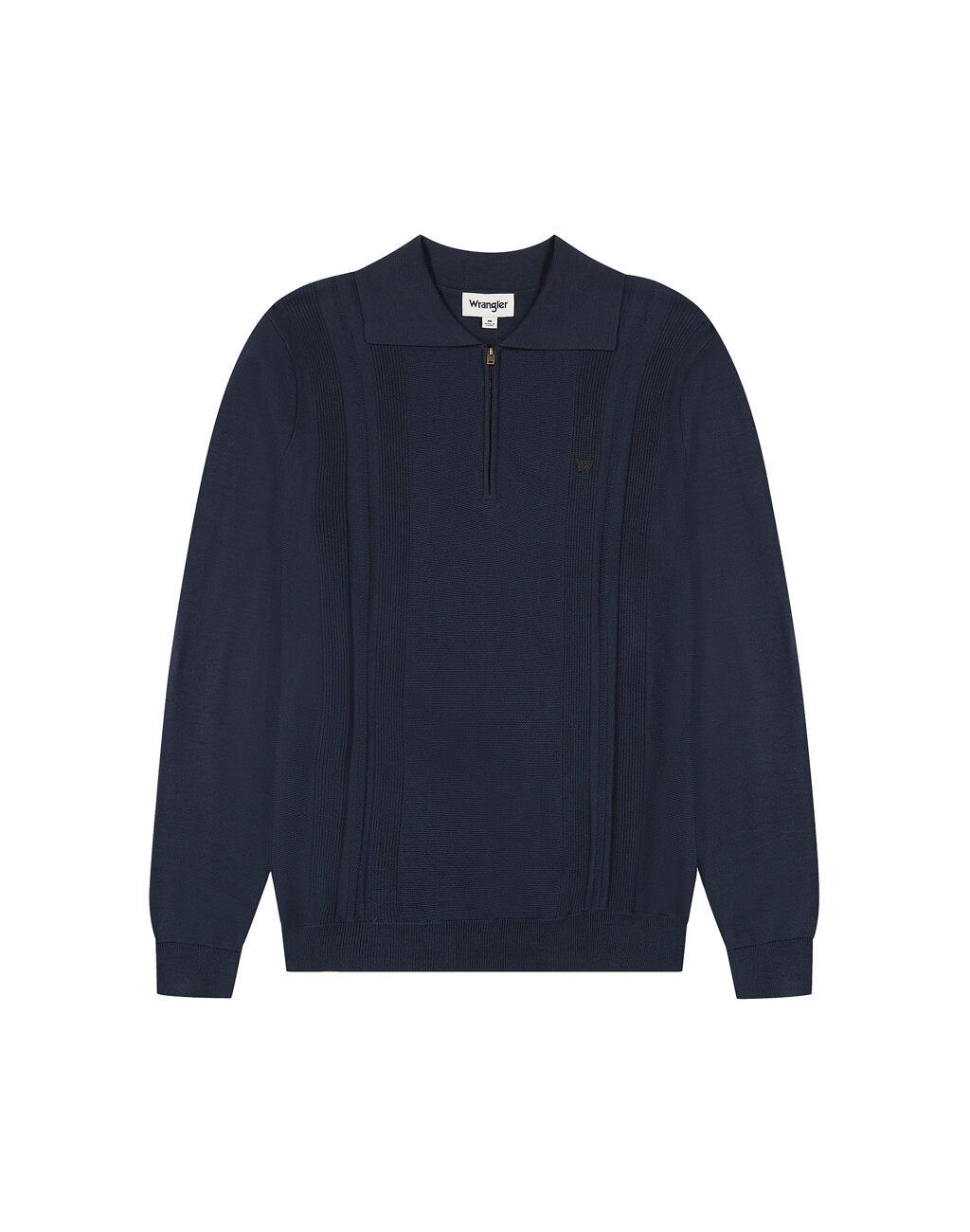 Wrangler Męski Sweter LS Polo Sweater z Kołnierzykiem Klasyczny Black Iris 112350517 W8F1017555