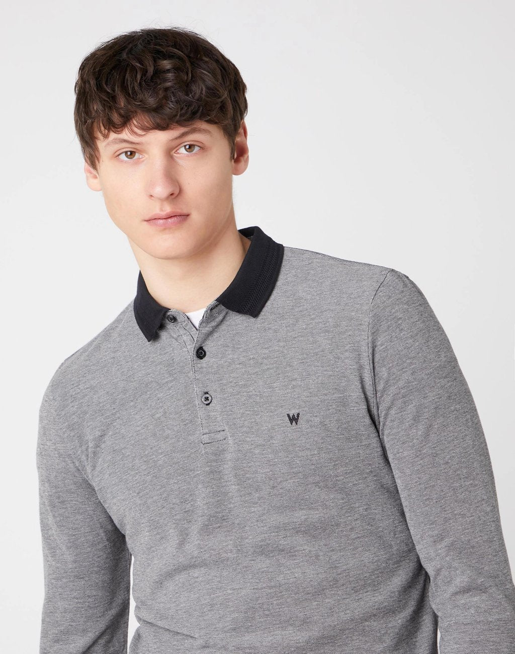 WRANGLER LS REFINED POLO MĘSKA KOSZULKA BLACK W7F9KH100 112131817