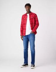 WRANGLER LS SIGN OFF TEE MĘSKA KOSZULKA Z DŁUGIM RĘKAWEM LOGO WHITE W70KD3989 112320268