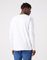 WRANGLER LS SIGN OFF TEE MĘSKA KOSZULKA Z DŁUGIM RĘKAWEM LOGO WHITE W70KD3989 112320268
