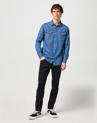 Męska Koszula Wrangler LS Western Shirt Barrel Blue 112350488 W556015512