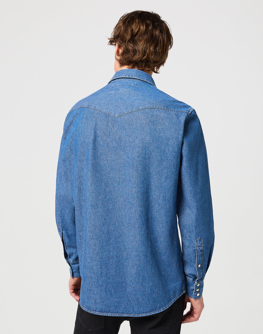 WRANGLER LS WESTERN SHIRT MĘSKA KOSZULA ELEGANCKA BARREL BLUE 112350488 W556015512