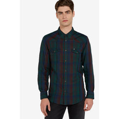 WRANGLER LS WESTERN SHIRT MĘSKA KOSZULA MATERIAŁOWA W KRATĘ DARK GREY MEL W5F0B4X06 112130108