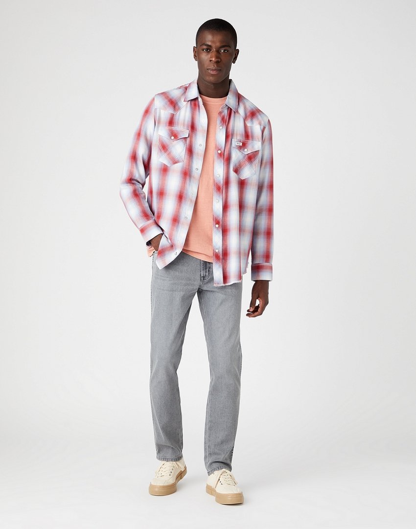 WRANGLER LS WESTERN SHIRT MĘSKA KOSZULA W KRATĘ DŁUGI RĘKAW FLAME RED W5A0BJR06 112146085