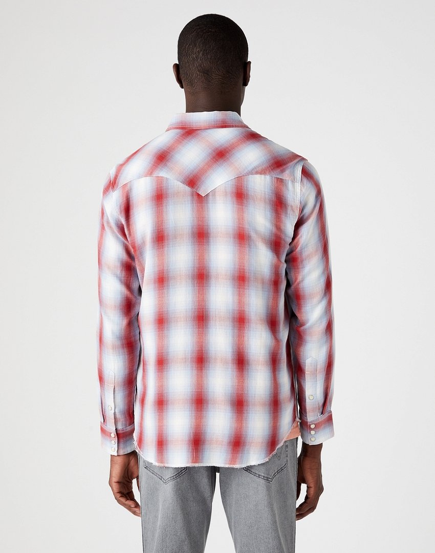 WRANGLER LS WESTERN SHIRT MĘSKA KOSZULA W KRATĘ DŁUGI RĘKAW FLAME RED W5A0BJR06 112146085