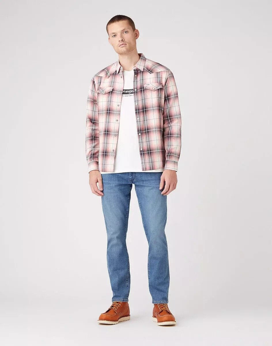 WRANGLER LS WESTERN SHIRT MĘSKA KOSZULA W KRATĘ LANTANA CORAL W5A02LP42 112146083