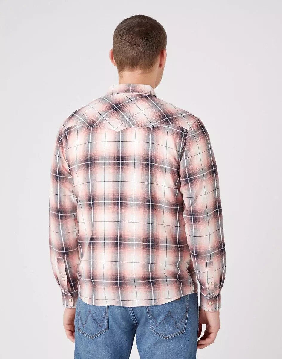 WRANGLER LS WESTERN SHIRT MĘSKA KOSZULA W KRATĘ LANTANA CORAL W5A02LP42 112146083