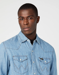 WRANGLER LS WORKSHIRT MĘSKA KOSZULA JEANSOWA LIGHT HEMP W5D1BNH97 112146111