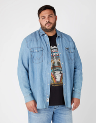 WRANGLER LS WORKSHIRT MĘSKA KOSZULA JEANSOWA LIGHT HEMP W5D1BNH97 112146111