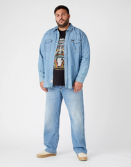 WRANGLER LS WORKSHIRT MĘSKA KOSZULA JEANSOWA LIGHT HEMP W5D1BNH97 112146111