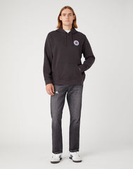 WRANGLER MĘSKA BLUZA LOGO HOODIE FADED WASHED BLACK 112341228 W656018280