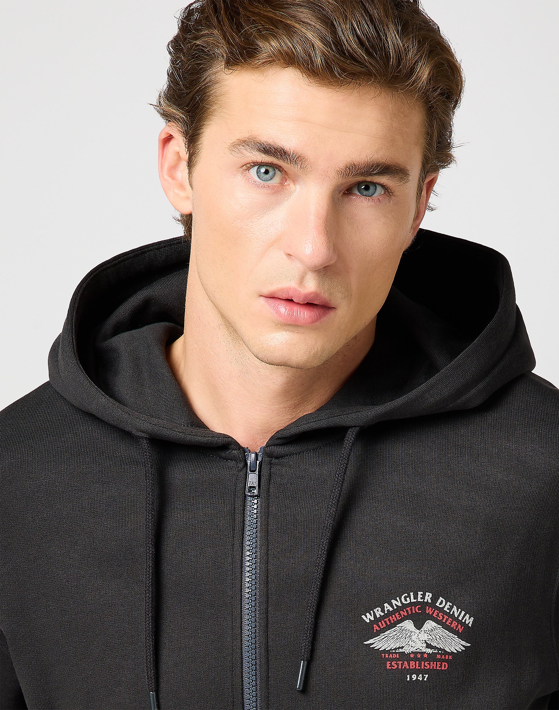 Wrangler Męska Bluza Graphic Zip Hoodie Faded Black 112362888