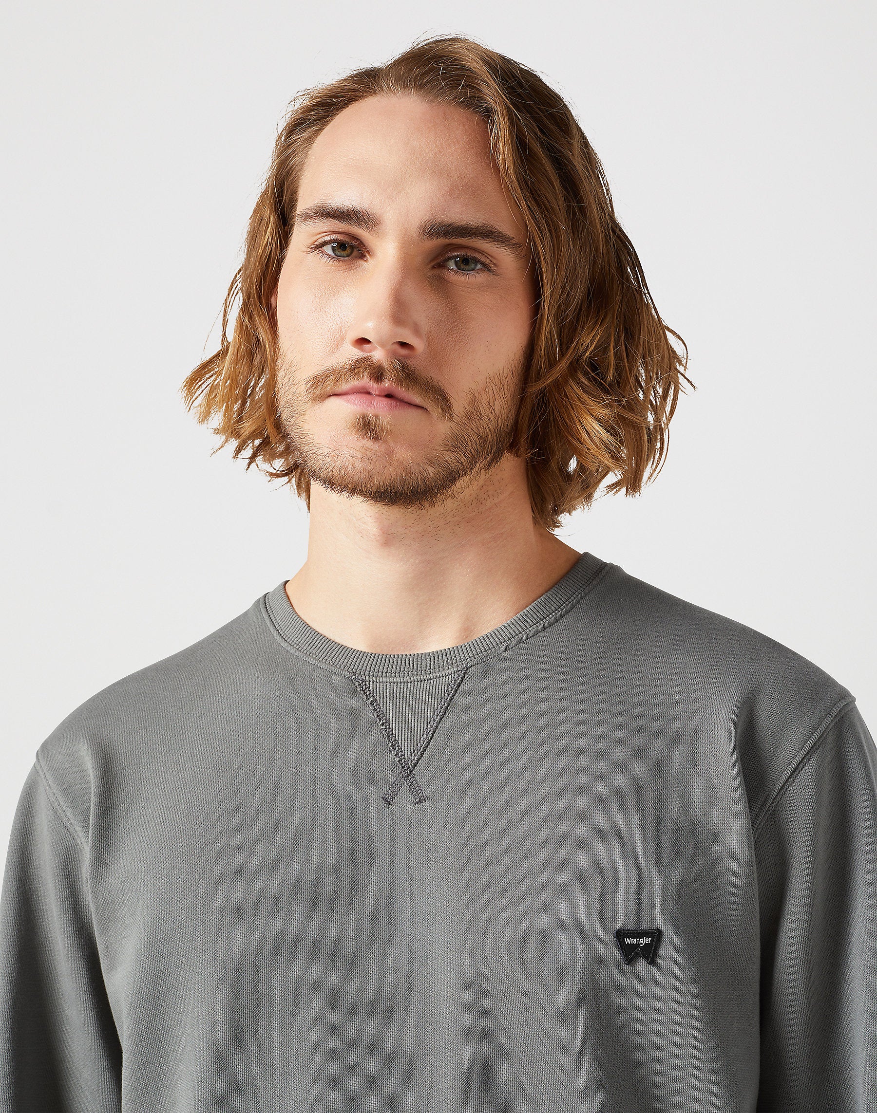 WRANGLER MĘSKA BLUZA WRANGLER SIGN OFF CREW GUN METAL 112350537
