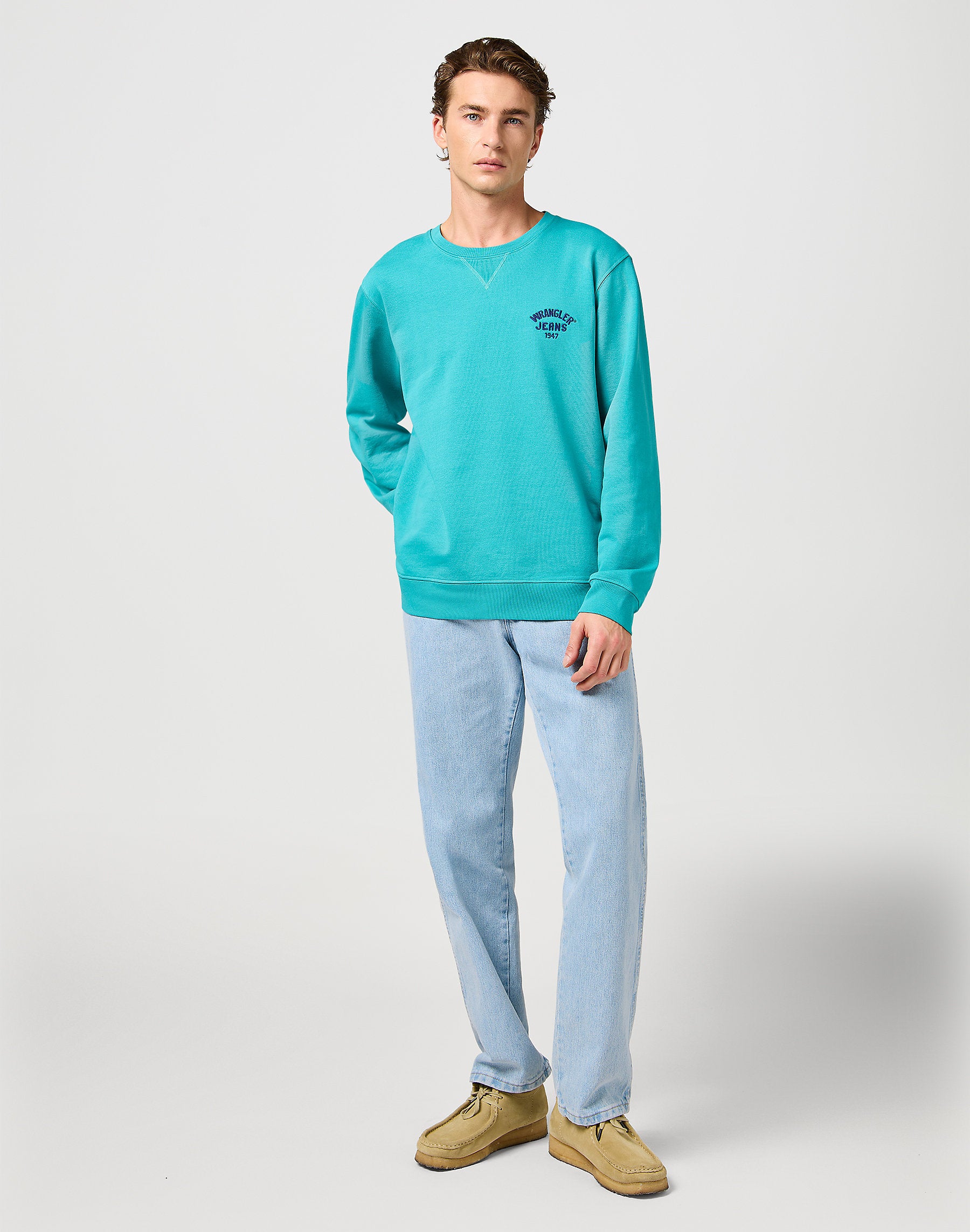 Wrangler Męska Bluza Small Logo Crew Latigo Bay 112364095
