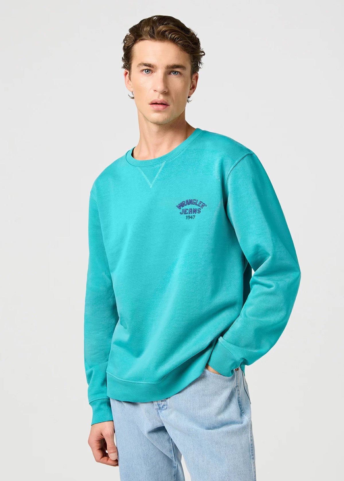 Wrangler Męska Bluza Small Logo Crew Latigo Bay 112364095