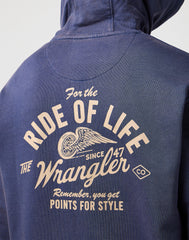 WRANGLER MĘSKA BLUZA Z KAPTUREM WRANGLER AMERICANA HOODIE NAVY 112362777