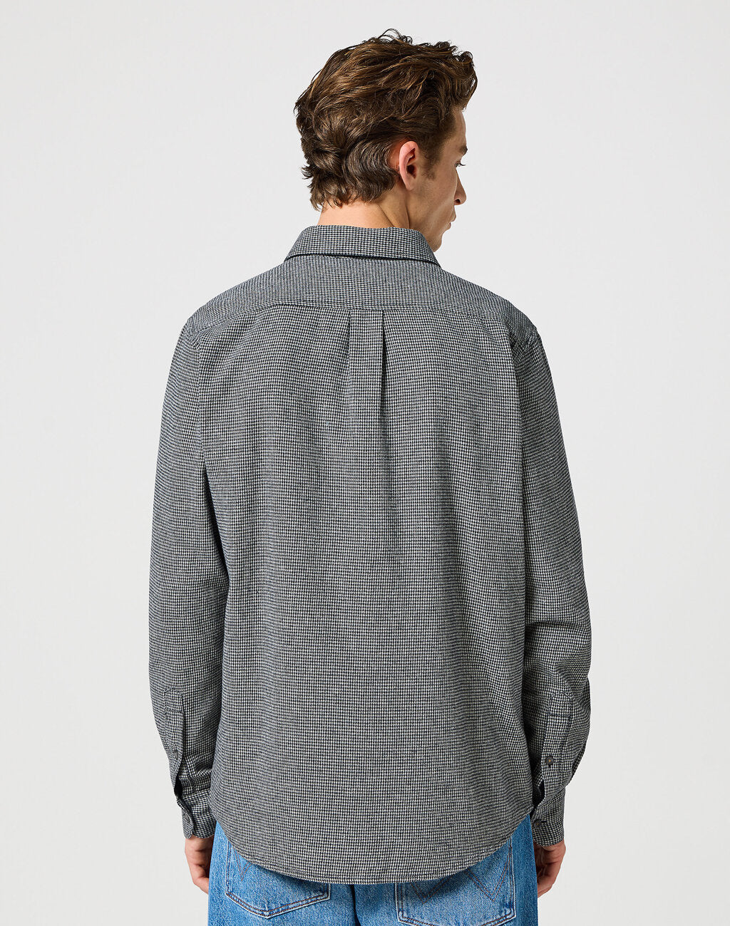 WRANGLER MESKA KOSZULA 1 PKT FLANNEL SHIRT GREY BLACK 112357253 W564008853