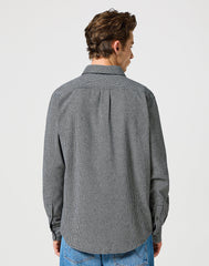 WRANGLER MESKA KOSZULA 1 PKT FLANNEL SHIRT GREY BLACK 112357253 W564008853