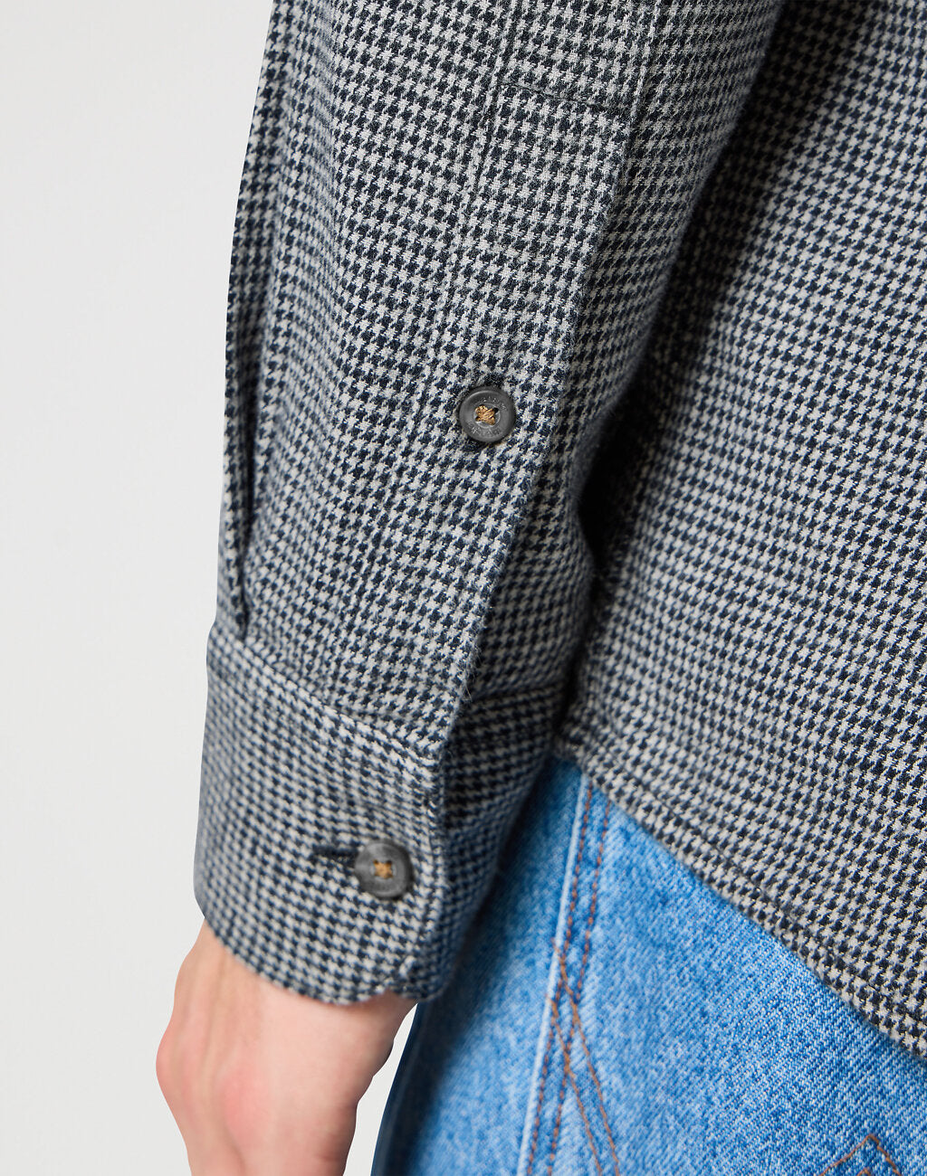 WRANGLER MESKA KOSZULA 1 PKT FLANNEL SHIRT GREY BLACK 112357253 W564008853