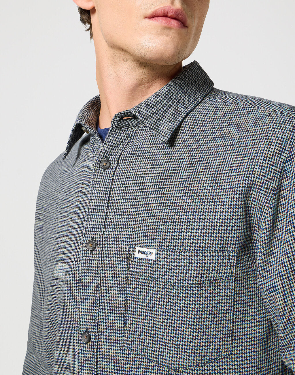 WRANGLER MESKA KOSZULA 1 PKT FLANNEL SHIRT GREY BLACK 112357253 W564008853