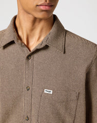 WRANGLER MĘSKA KOSZULA 1 PKT FLANNEL SHIRT Gingerbread 112357219 W564014345