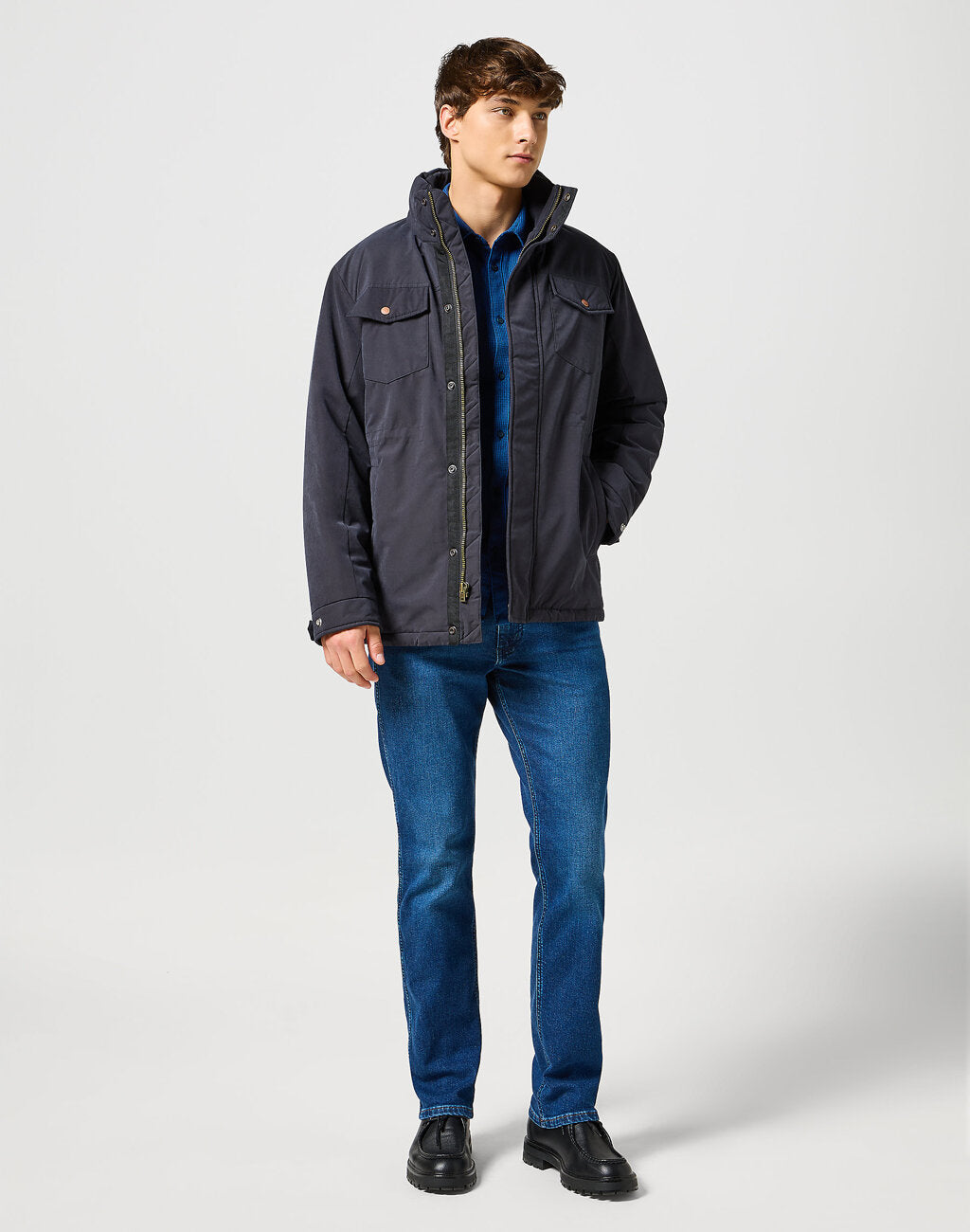 WRANGLER MĘSKA KOSZULA 1 PKT FLANNEL SHIRT WRANGLER BLUE 112357220 W564018059
