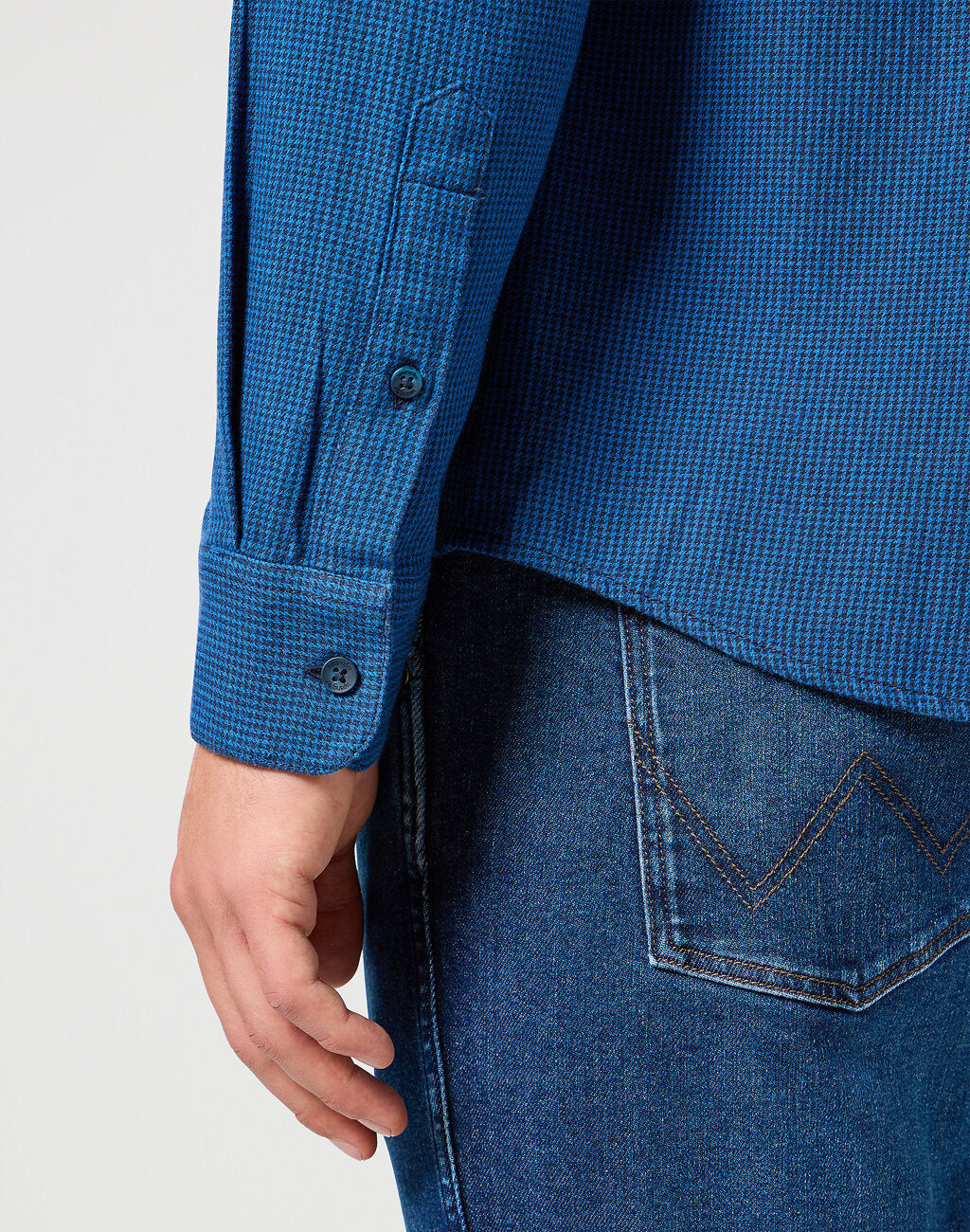 WRANGLER MĘSKA KOSZULA 1 PKT FLANNEL SHIRT WRANGLER BLUE 112357220 W564018059