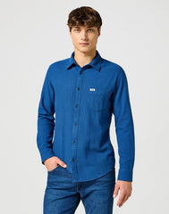 WRANGLER MĘSKA KOSZULA 1 PKT FLANNEL SHIRT WRANGLER BLUE 112357220 W564018059