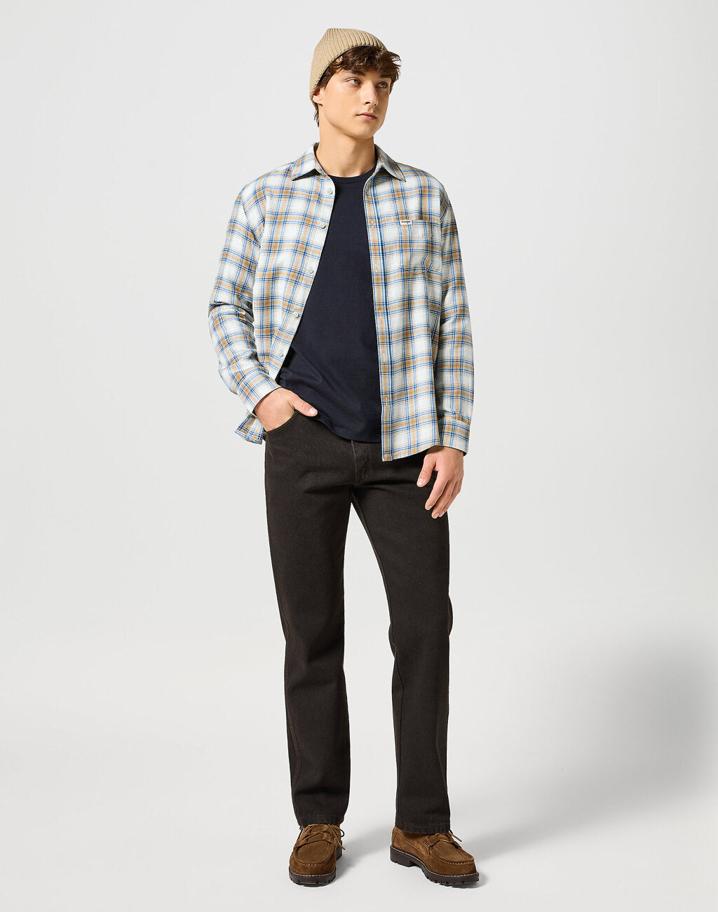 WRANGLER MĘSKA KOSZULA 1 PKT INDIGO SHIRT WHITE 112357227 W5K8018067