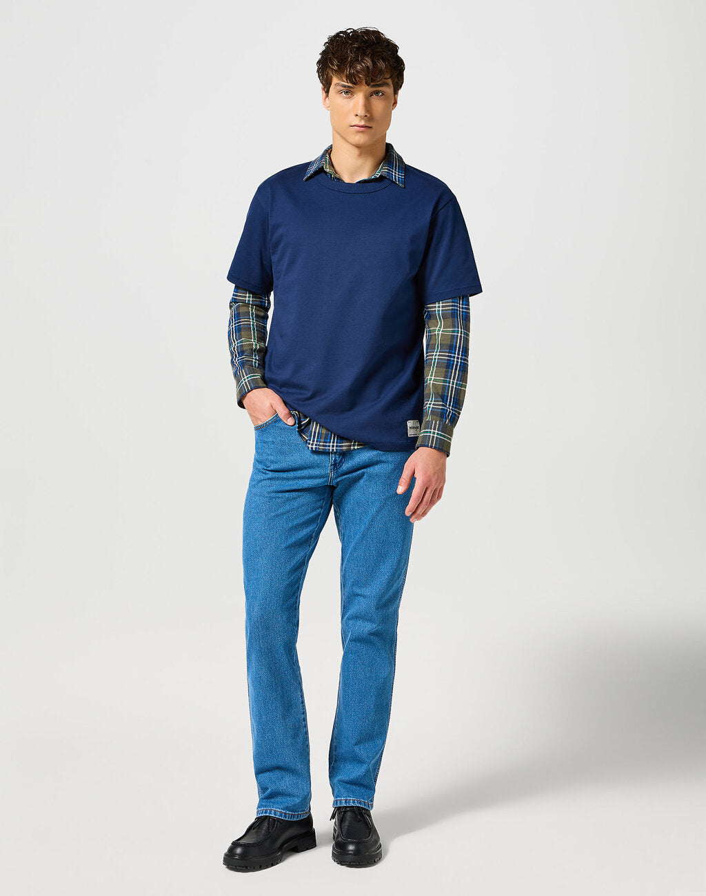 WRANGLER MĘSKA KOSZULA 1 PKT SHIRT GREEN BLUE 112357239 W5X2017986