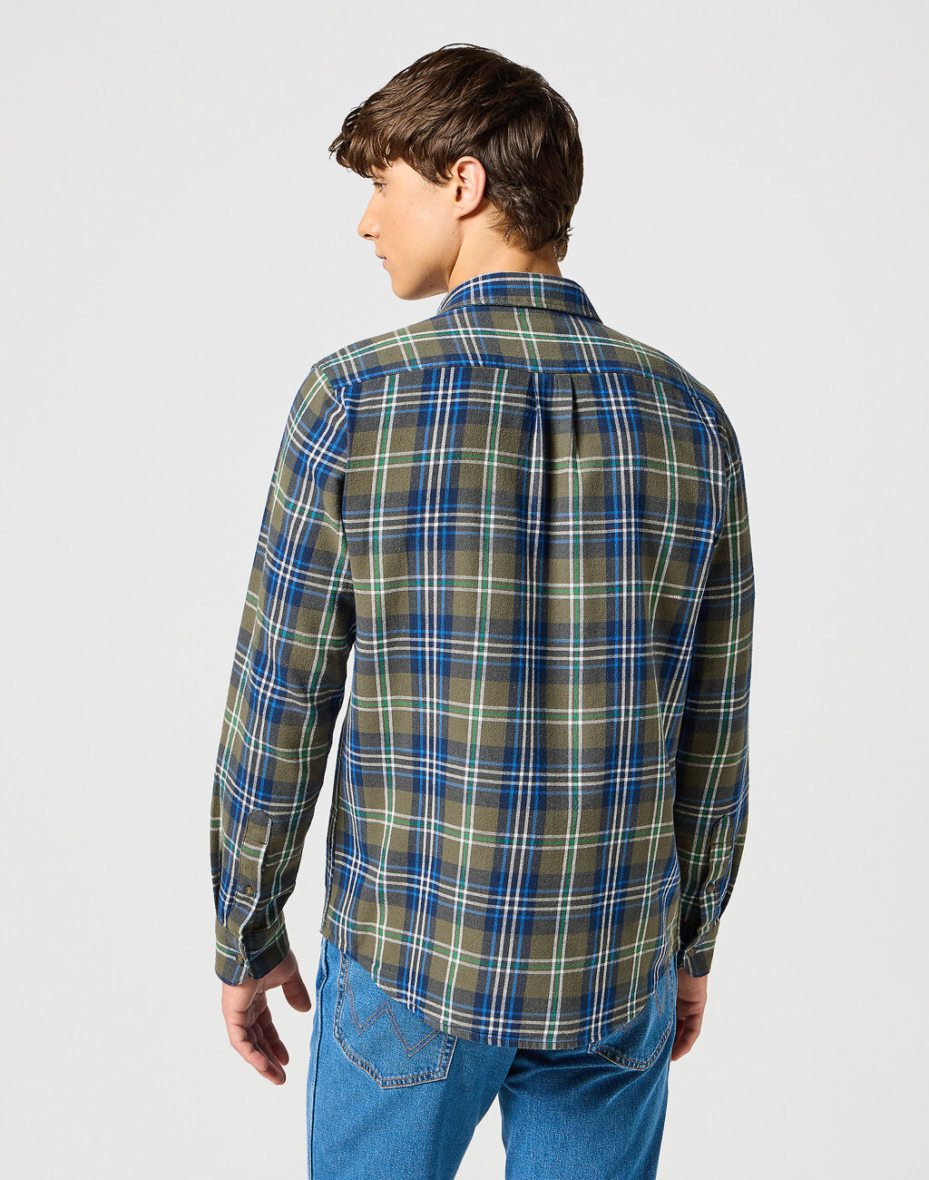 WRANGLER MĘSKA KOSZULA 1 PKT SHIRT GREEN BLUE 112357239 W5X2017986