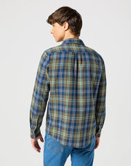 WRANGLER MĘSKA KOSZULA 1 PKT SHIRT GREEN BLUE 112357239 W5X2017986