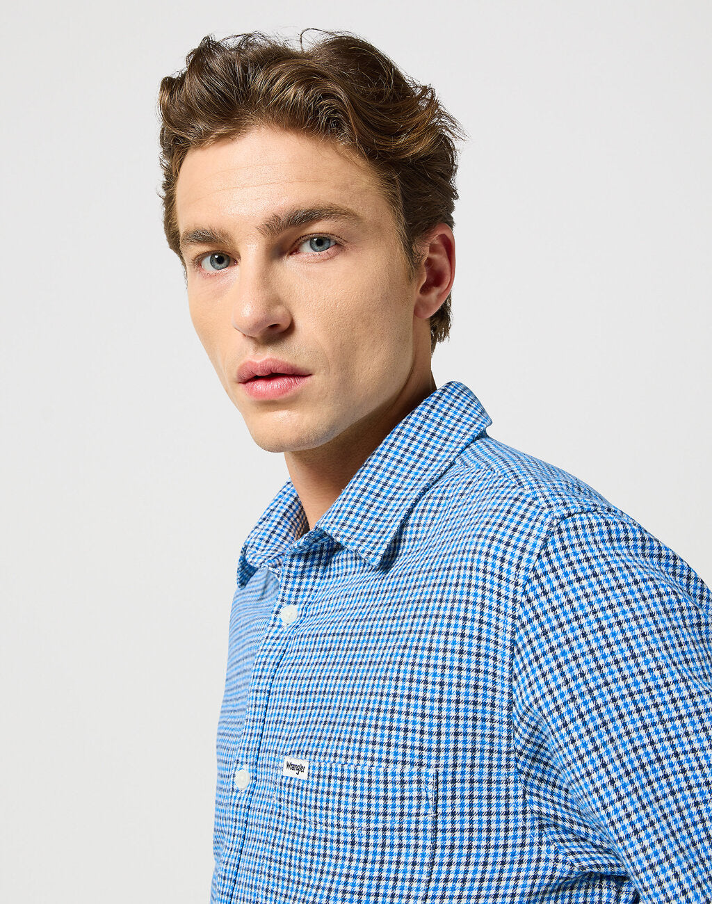 WRANGLER MĘSKA KOSZULA 1 PKT SHIRT WRANGLER BLUE 112357232 W5X2018059