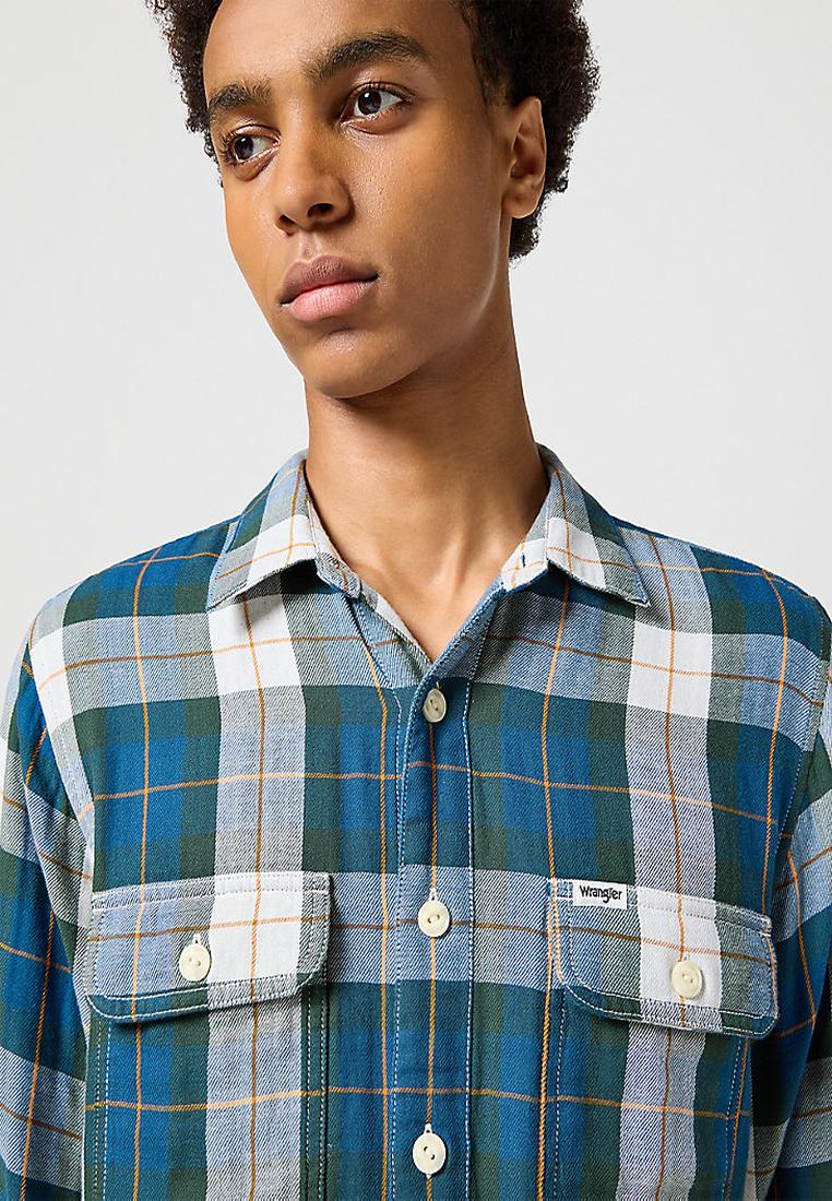 WRANGLER MĘSKA KOSZULA 2 PKT SHIRT GREEN 112357974 W5K7016823