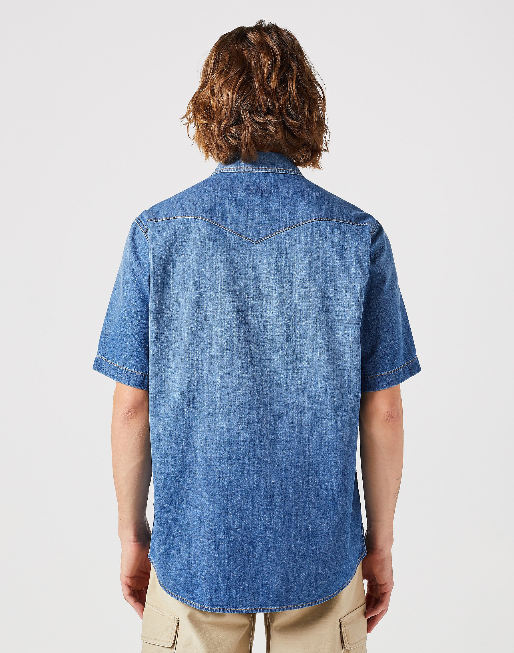WRANGLER MĘSKA KOSZULA JEANSOWA SS WESTERN SHIRT Dusky 112350572 W5H8016805