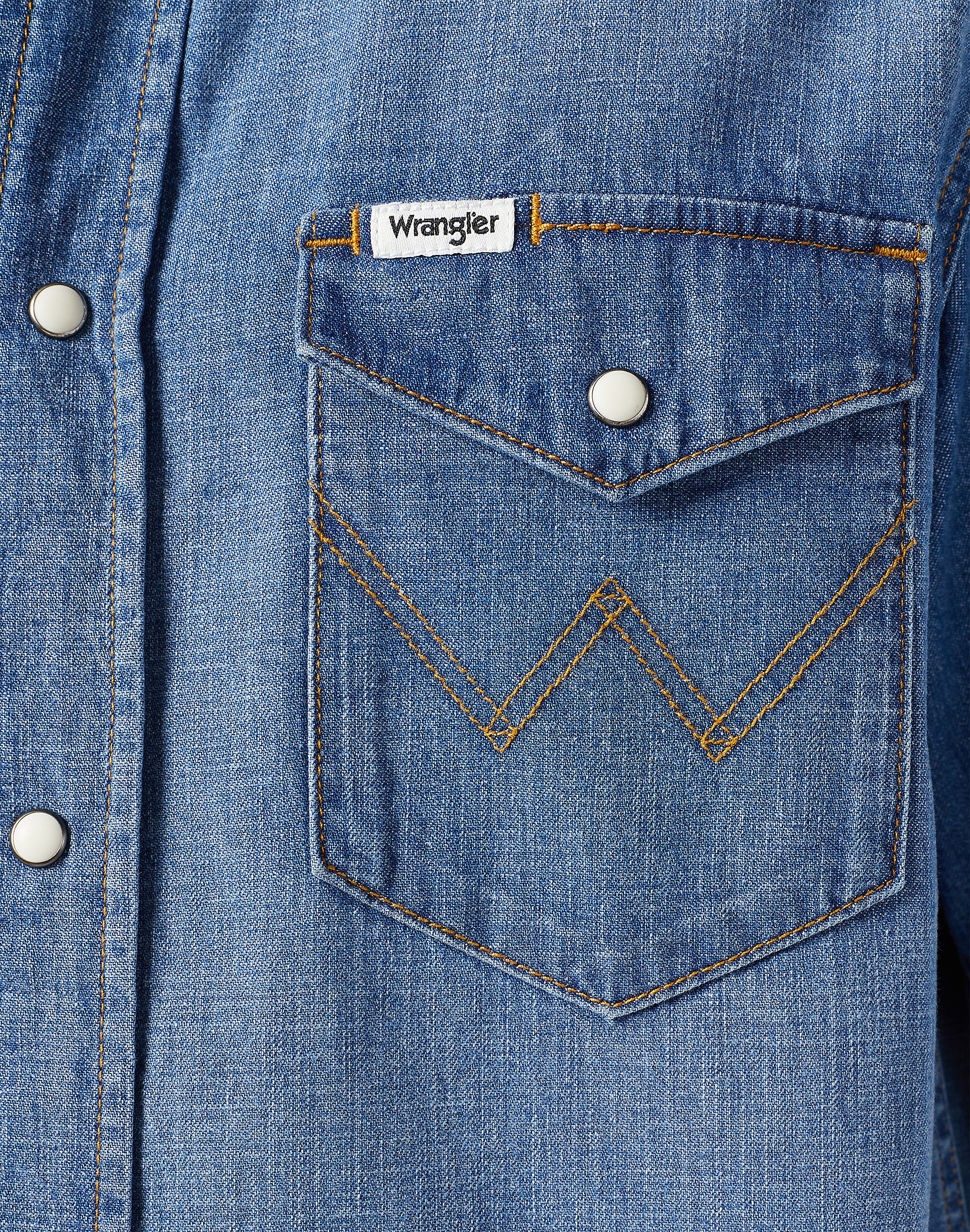 WRANGLER MĘSKA KOSZULA JEANSOWA SS WESTERN SHIRT Dusky 112350572 W5H8016805