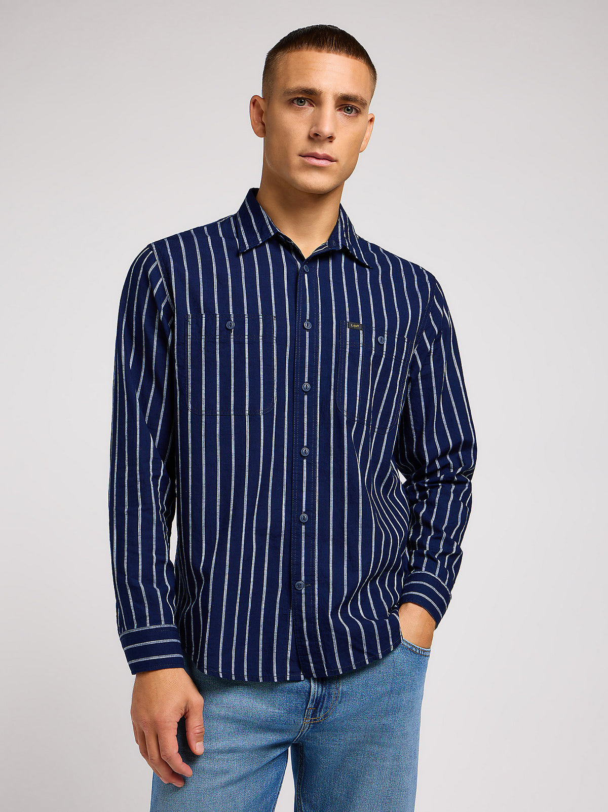 Męska Koszula Wrangler Worker Shirt 2.0 Indigo Wide 112349938