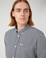 WRANGLER MĘSKA KOSZULA LS 1 PKT BUTTON DOWN NAVY 112345377 W5B1011976