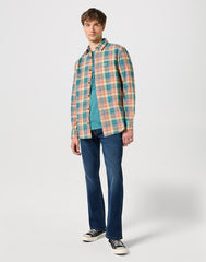 WRANGLER MĘSKA KOSZULA LS 1 PKT SHIRT HYDRO 112350493 W5A9017037