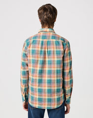 WRANGLER MĘSKA KOSZULA LS 1 PKT SHIRT HYDRO 112350493 W5A9017037