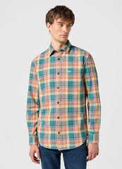 WRANGLER MĘSKA KOSZULA LS 1 PKT SHIRT HYDRO 112350493 W5A9017037