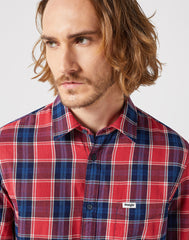 WRANGLER MĘSKA KOSZULA LS 1 PKT SHIRT RED INDIGO 112350396 W5A9017325