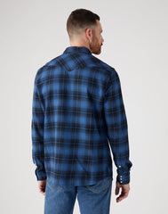 WRANGLER MĘSKA KOSZULA LS WESTERN SHIRT FEDERAL BLUE 112341162 W556015591
