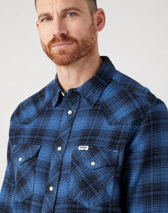 WRANGLER MĘSKA KOSZULA LS WESTERN SHIRT FEDERAL BLUE 112341162 W556015591