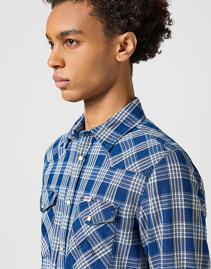 WRANGLER MĘSKA KOSZULA WESTERN INDIGO SHIRT DARK WASH 112357250 W5K9014055