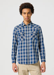 WRANGLER MĘSKA KOSZULA WESTERN INDIGO SHIRT DARK WASH 112357250 W5K9014055